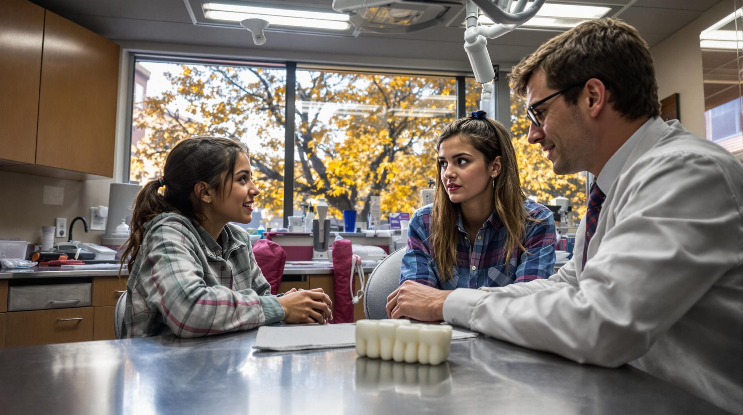 Barn med tandbørste smiler ved tandbørstning inden skolestart