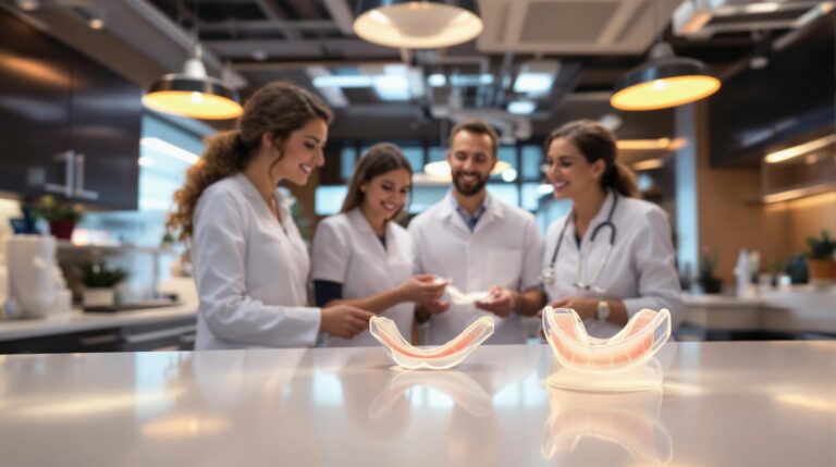 Person der lider af tænderskæren i søvn Kvinde der holder sig til kæben grundet smerter Tandlæge der undersøger patient med bruxisme Natskinner til behandling af tænderskæren Slidte tænder som følge af langvarig tænderskæren Afspændingsøvelser for kæbemuskler mod bruxisme Stressreducerende teknikker til forebyggelse af tænderskæren Kæbemuskler fremhævet på anatomisk illustration Botox-injektion i kæbemuskler mod tænderskæren Nedslidt tandemalje på grund af bruxisme